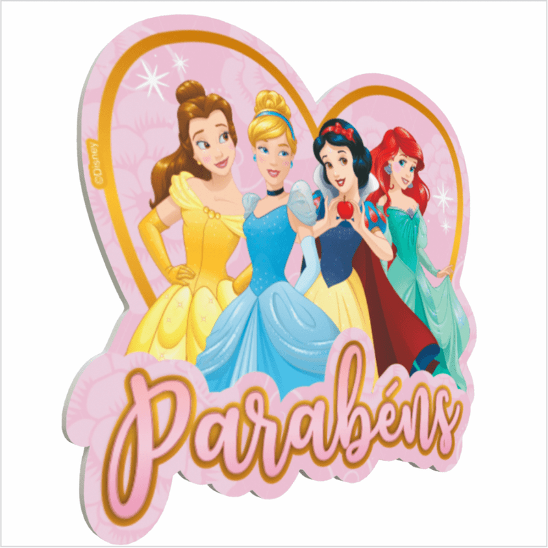 Topo de Bolo Topper de Bolo Personalizado Princesas Disney