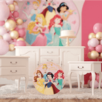 Enfeite Redondo Impresso para Decoração Festa Princesas em EVA - 1 Un