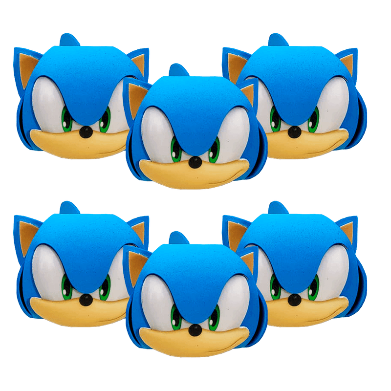 Máscara Personagem Sonic C/6 Unidades - Mundo 25