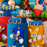 Caixa Surpresa e Lembrancinha para Festa Sonic em EVA - 6 Un