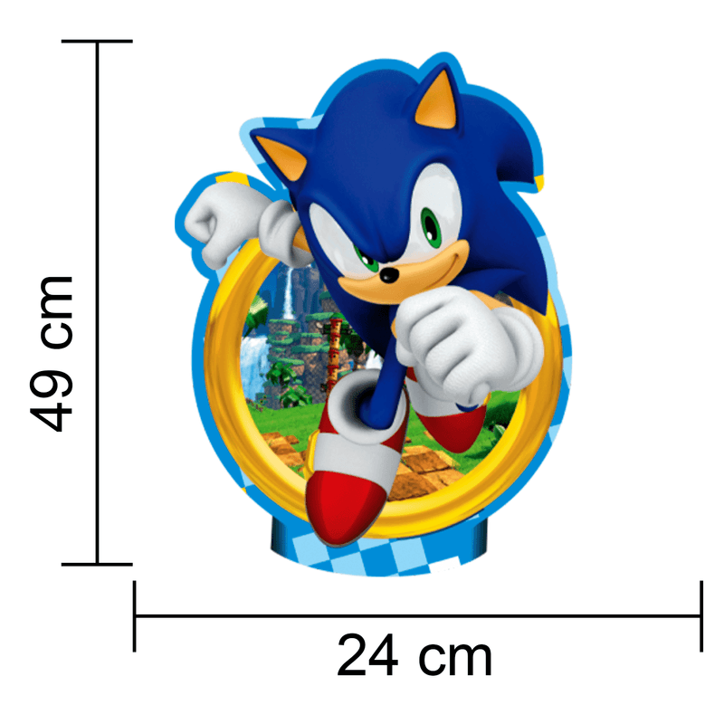 Kit Enfeite Impresso para Festa Decoração Sonic em EVA - 1 Un