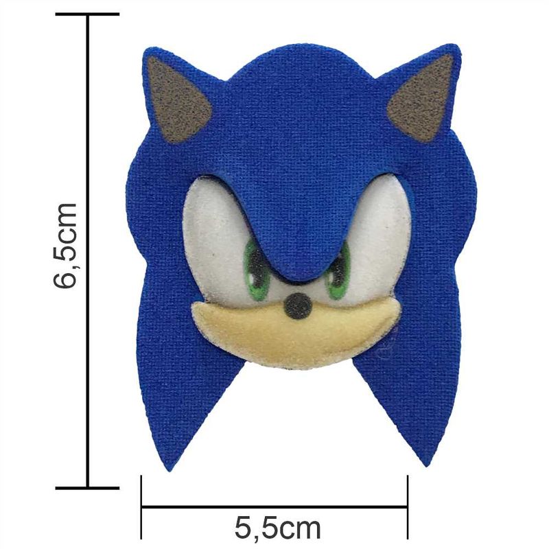 Mini Carinha para Decoração de Lembrancinha Festa Sonic em EVA - 5 Un
