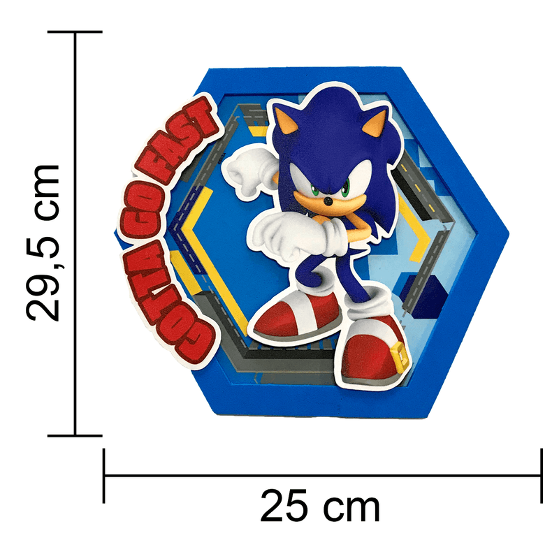 Kit Enfeite Impresso para Festa Decoração Sonic em EVA - 1 Un