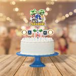 Topo de Bolo Decorativo Impresso para Festa Sonic em EVA - 1 Un