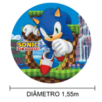 Painel Sublimado Redondo Montagem Instantânea Sonic 1,55m - 1 Un