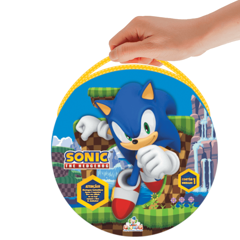 Painel Sublimado Redondo Montagem Instantânea Sonic 1,55m - 1 Un - Magazine  25 de Março Festas