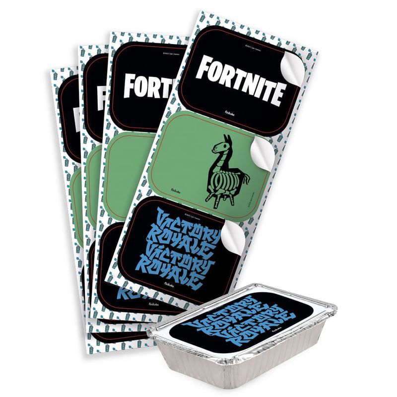 Adesivo Retangular Fortnite - 12 Um