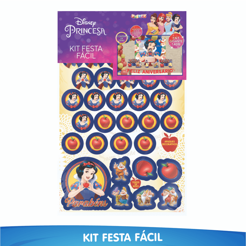 Kit Festa Fácil Branca de Neve - 39 Itens - Alegra Festa - Artigos para  Festas