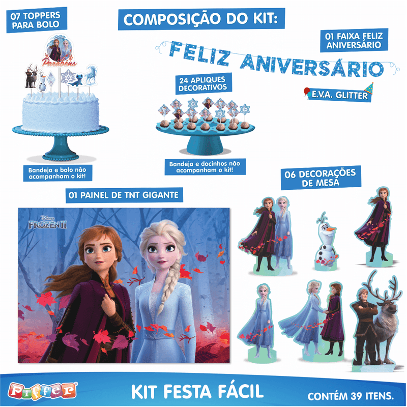 Kit Festa Fácil Decoração Frozen 2