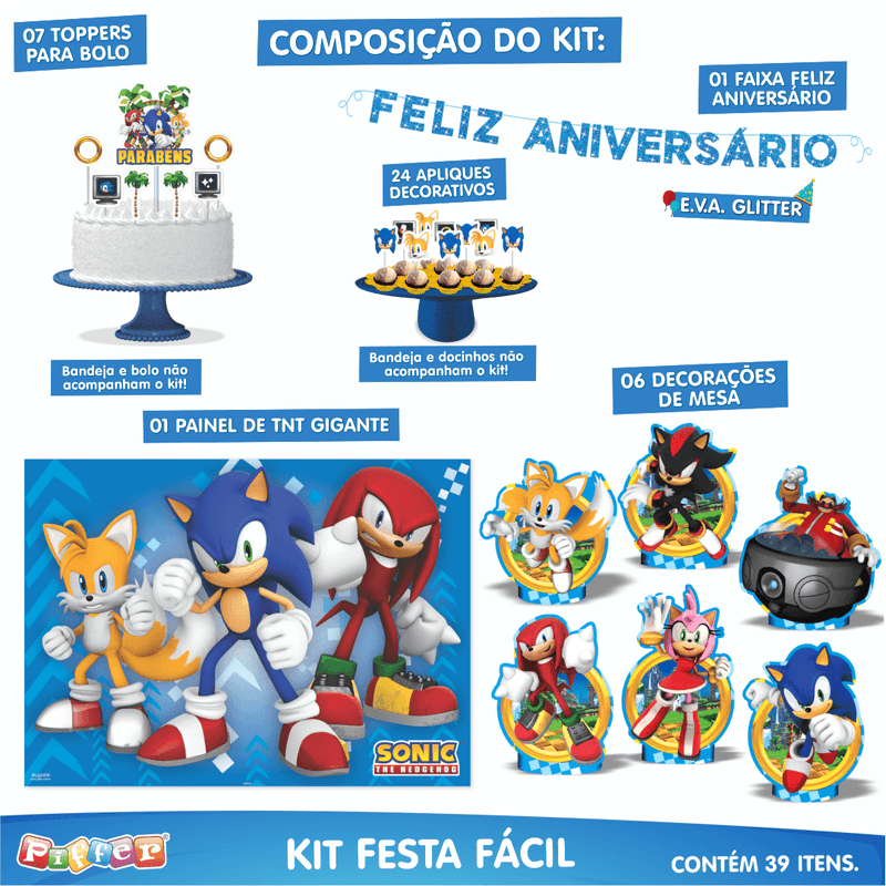 PAINEL TNT CENARIO SONIC - PIFFER - Magazine 25 de Março Festas