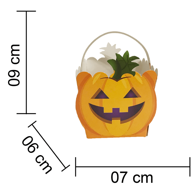 Caixa Surpresa e Lembrancinha para Festa Halloween Cachepô Abóbora  em Cartonado