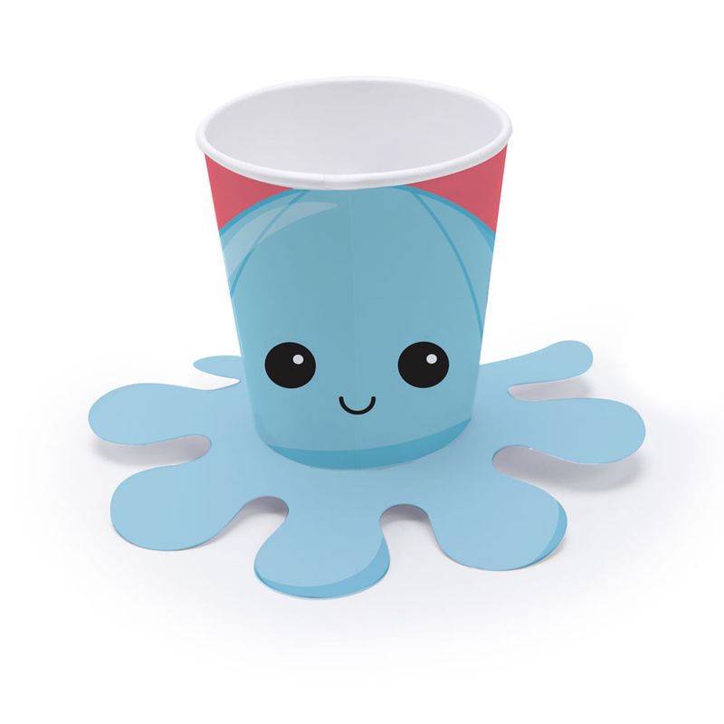 Copo Papel - Cinta Pop It (Fidget Toys) Polvo Azul 240Ml - 8 Un