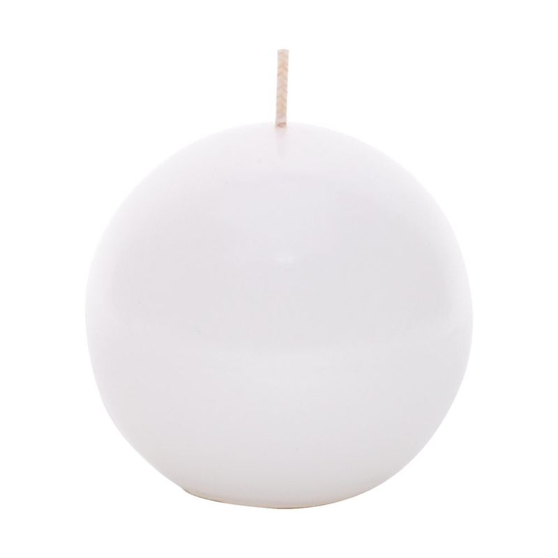 Vela Formato de Bola Branco 8cm