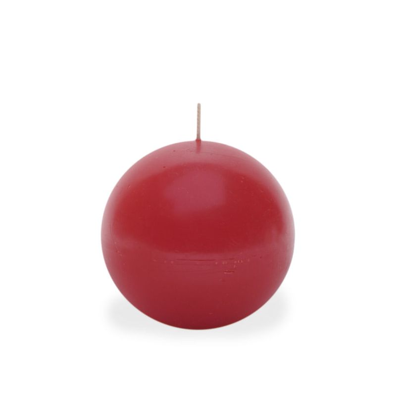 Vela Formato de Bola Vermelho 8cm