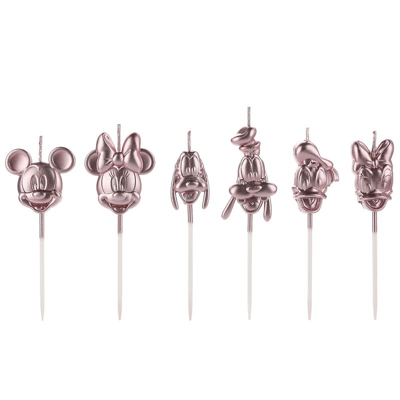 Vela Turma Mickey Rose Gold - 6 Un