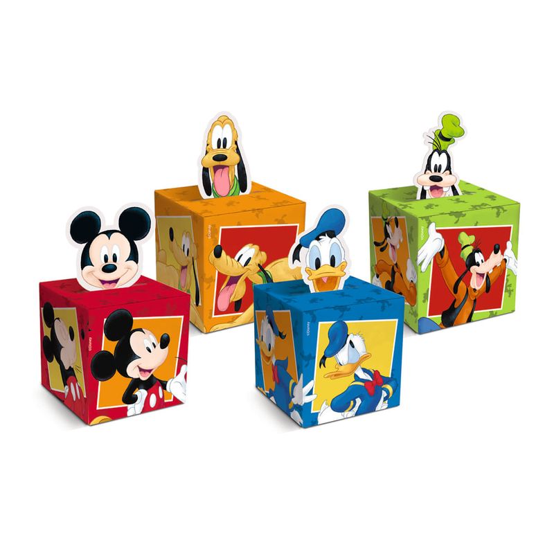 Caixa Pop Up Lembrancinhas Turma Do Mickey Colorido M 9x9x8,5cm - 10 Un