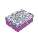 Caixa Retangular com Tampa Paisley Colorido G 46x33x14cm