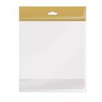 Saco Adesivado Transparente com Furo Liso Ouro Fosco 7,5X13 - 100 Un