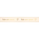 Fita de Cetim com Hot Stamping Feito com Amor Perola G 21,5mmx10m