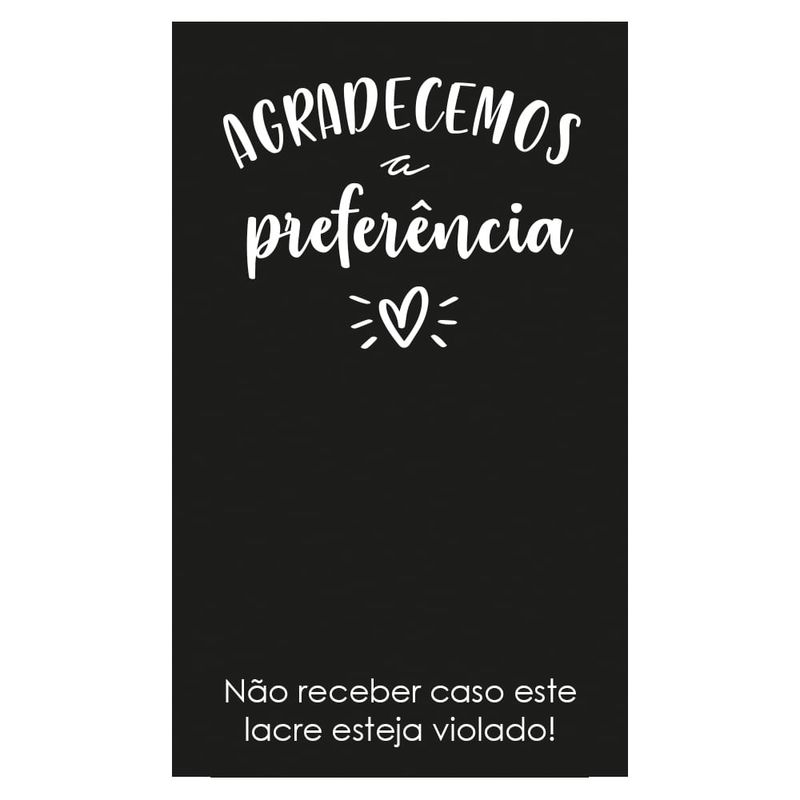 Lacre de Segurança Agradecemos A Preferência Preto 6X10 - 500 Un