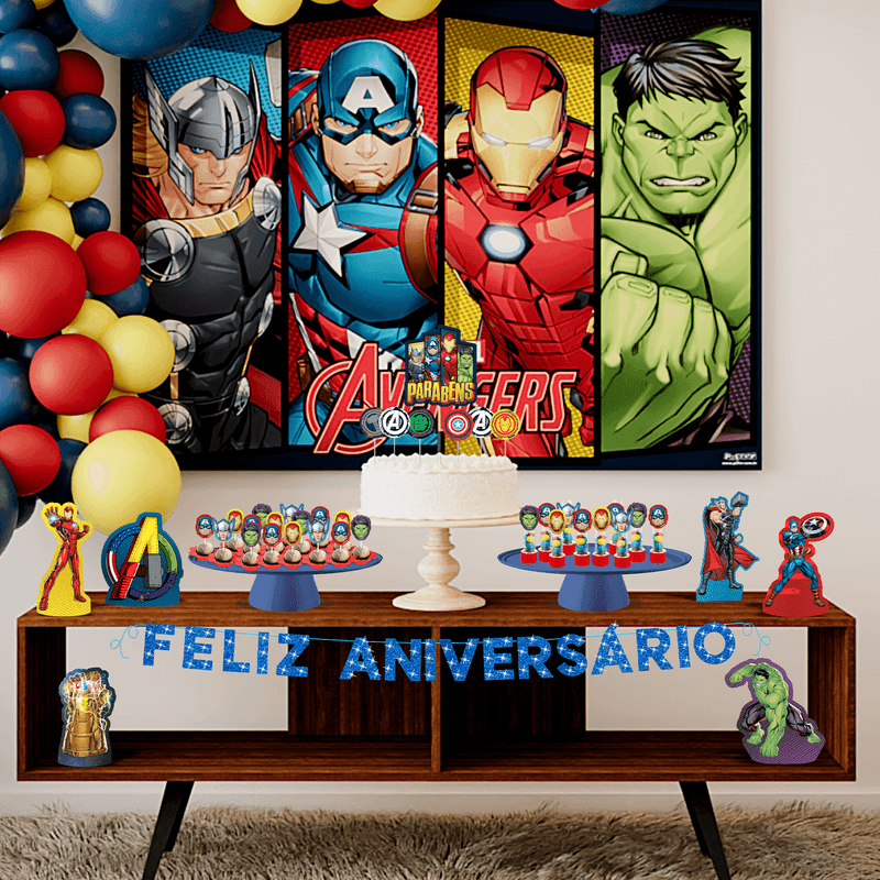 Kit Enfeite Impresso Vingadores