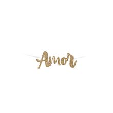 Faixa Decorativa Lettering Glitter Amor