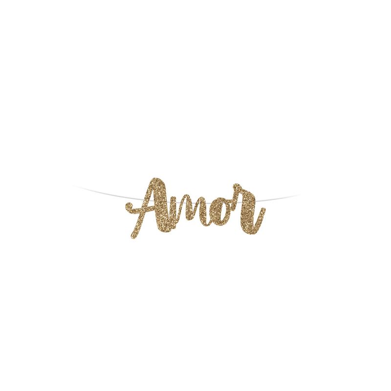 Faixa Decorativa Lettering Glitter Amor