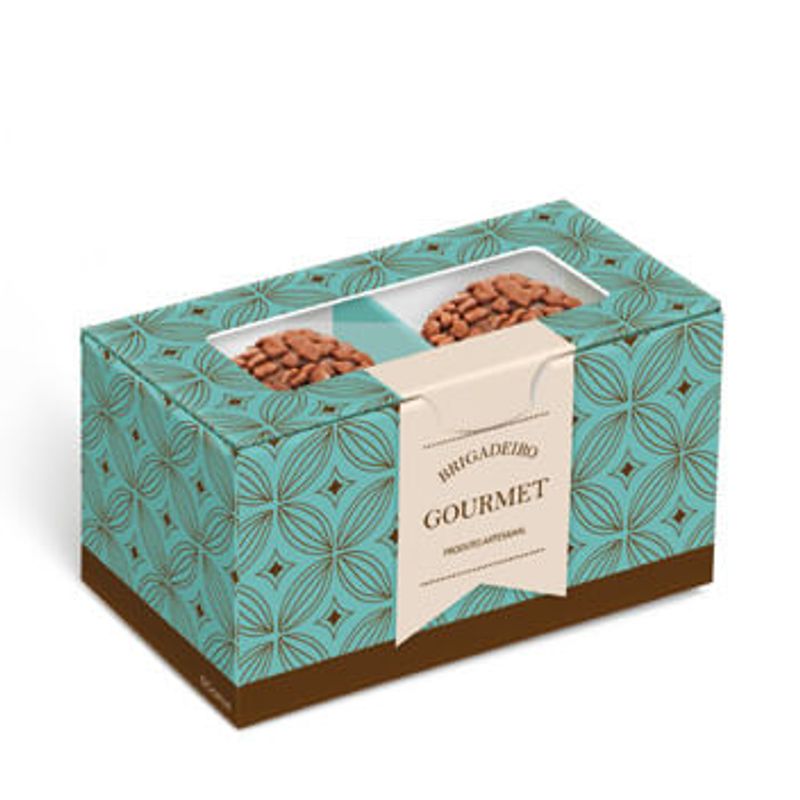 Caixa para 2 Brigadeiros Gourmet Turquesa 8,5x5x4,5 - 10 Un