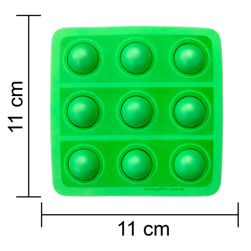 Aplique 3D Interativo Pop IT Verde em EVA