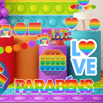 Decoração Enfeite Impresso Parabéns Pop It em EVA