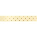 Fita Decorativa Cetim com Hot Stamping Poa Amarelo 38mmx10M