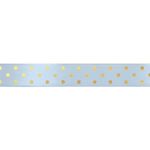 Fita Decorativa Cetim com Hot Stamping Poa Azul 15mmx10M