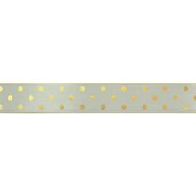Fita Decorativa Cetim com Hot Stamping Poa Mint 38mmx10M