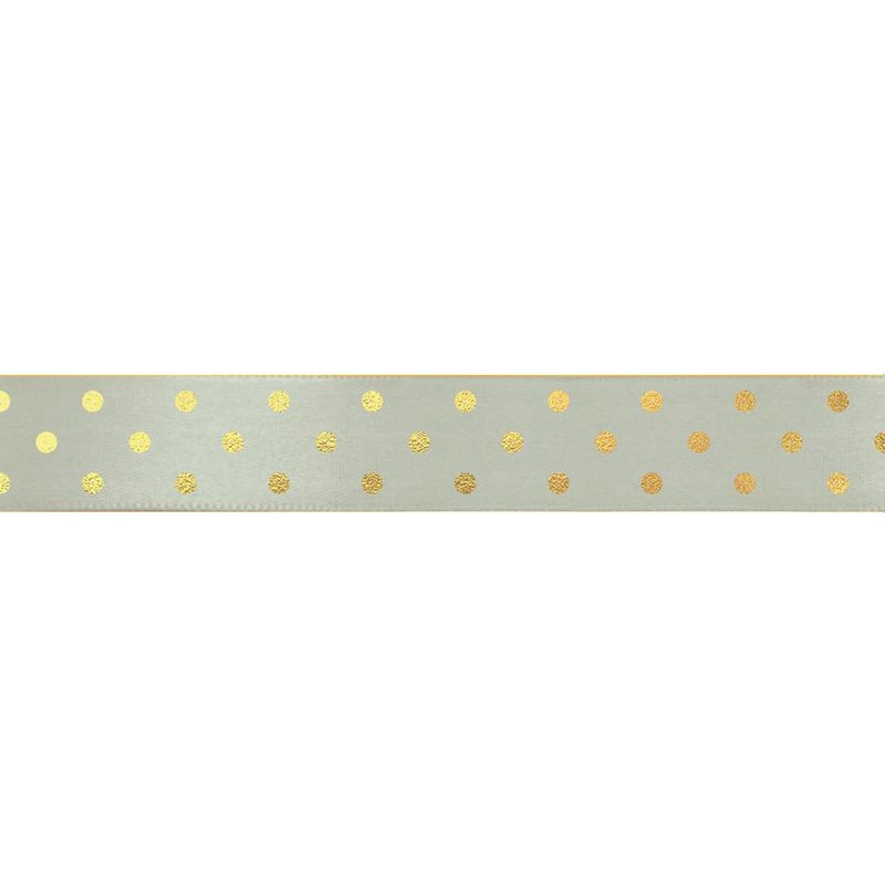 Fita Decorativa Cetim com Hot Stamping Poa Mint 38mmx10M