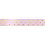 Fita Decorativa Cetim com Hot Stamping Poa Quartzo 38mmx10M