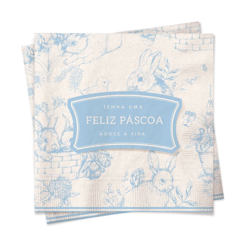 Guardanapo Clássico Frances Azul 32,5X32,5 com 20 Folhas