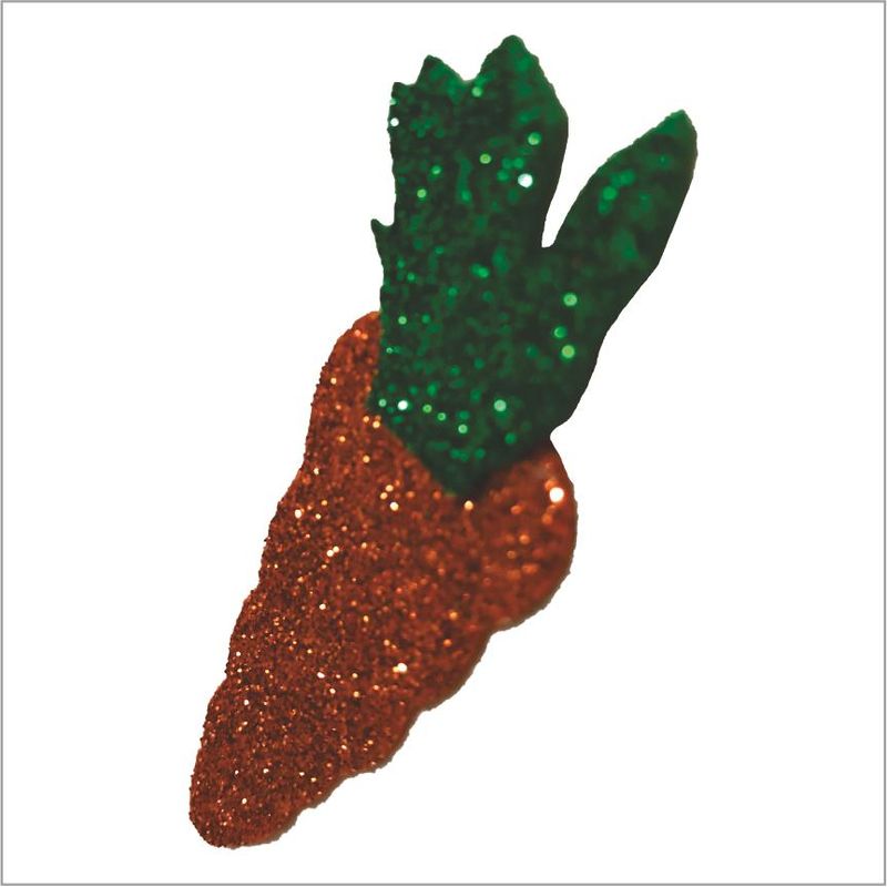 Aplique para Decoração Páscoa Cenoura em EVA Glitter 2,5x8x0,3 - 5 Un