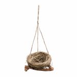 Enfeite Para Pendurar Ninho com Base De Madeira G 9x20x20
