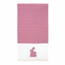 Caminho de Mesa Coelho Xadrez Rosa e Branco 1x40x140