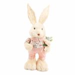 Casal de Coelhos Decorativo Branco e Rosa G 40x18x15 - 2 Un