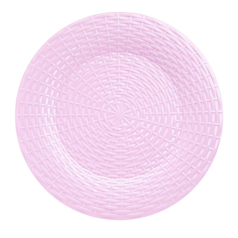 Sousplat com Linhas Trancadas Rosa Claro 1x33x33 - 6 Un