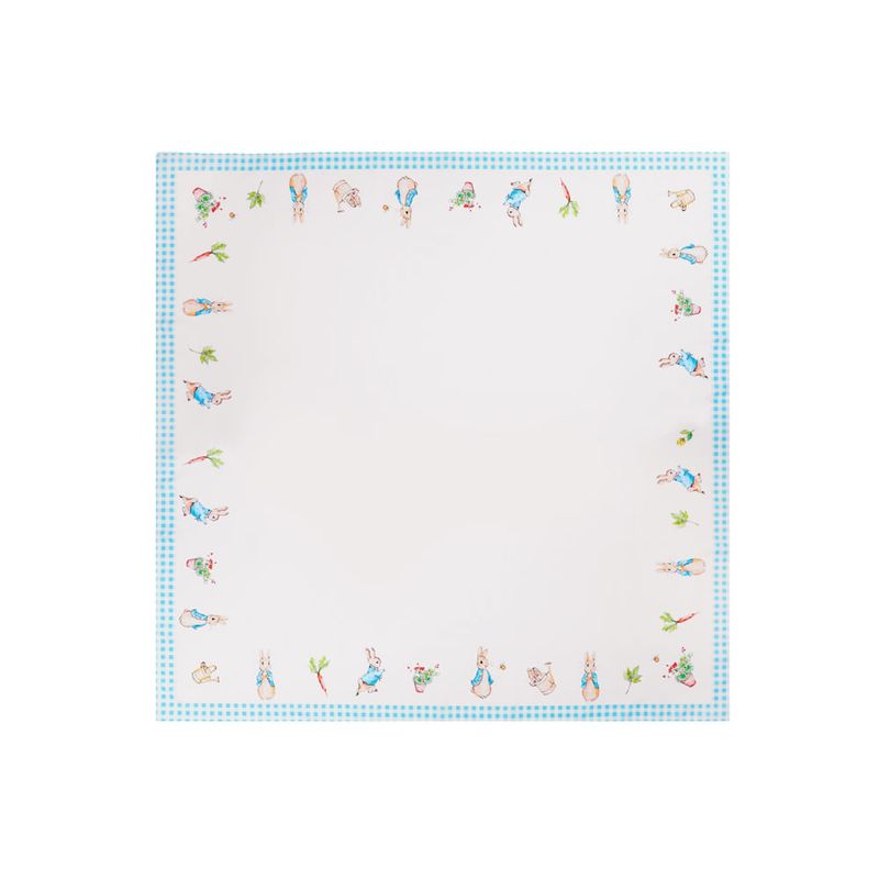 Toalha de Mesa 8 Lugares Páscoa Infantil Branco e Verde Claro 160X270