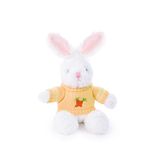 Coelho Pelúcia com Sueter Amarelo e Branco P 20x16x12
