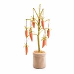 Árvore Decorativo de Cenouras Laranja e Verde e Marrom 53x22x22