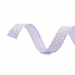 Fita Juta Lilás com Poá Branco 3cm X 3M