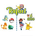 Festa Pokemon - Topo de Bolo Personalizado