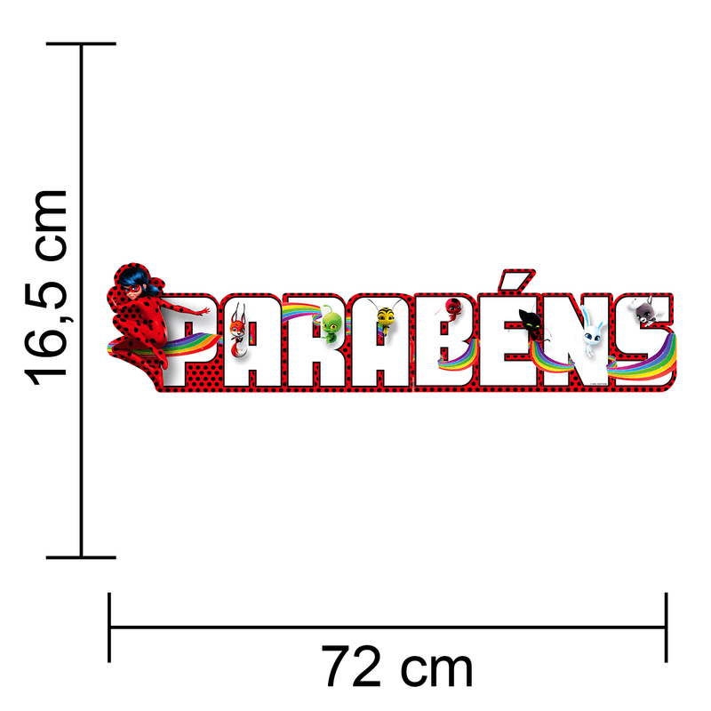 Enfeite Impresso Parabéns Ladybug