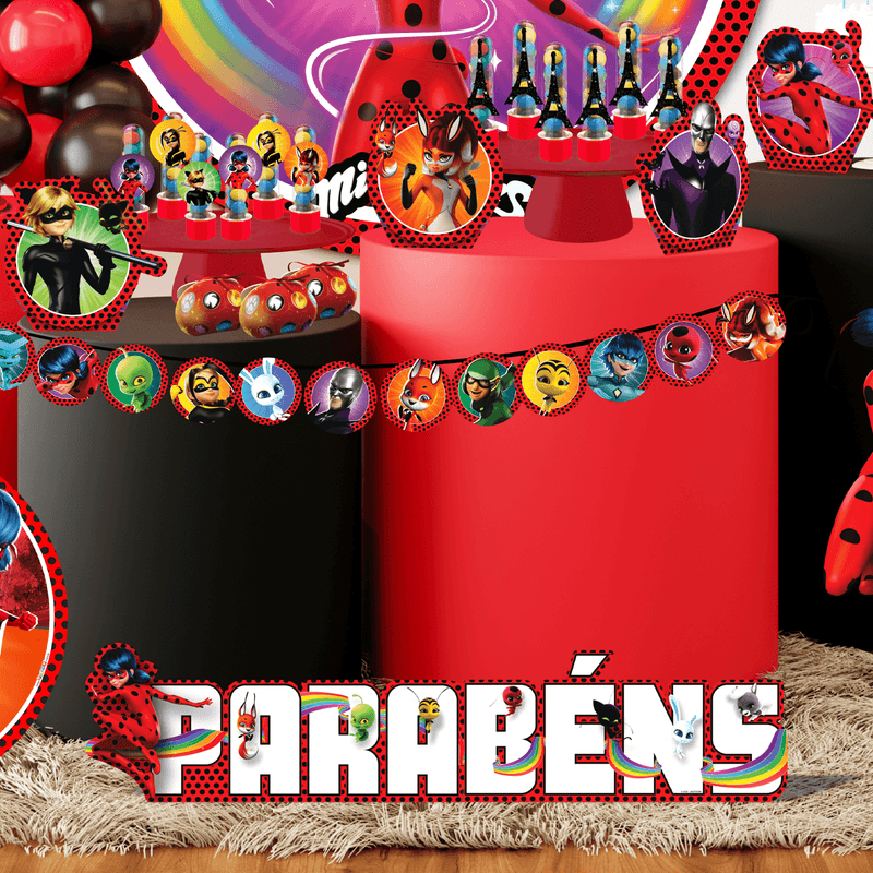 Enfeite Impresso Parabéns Ladybug