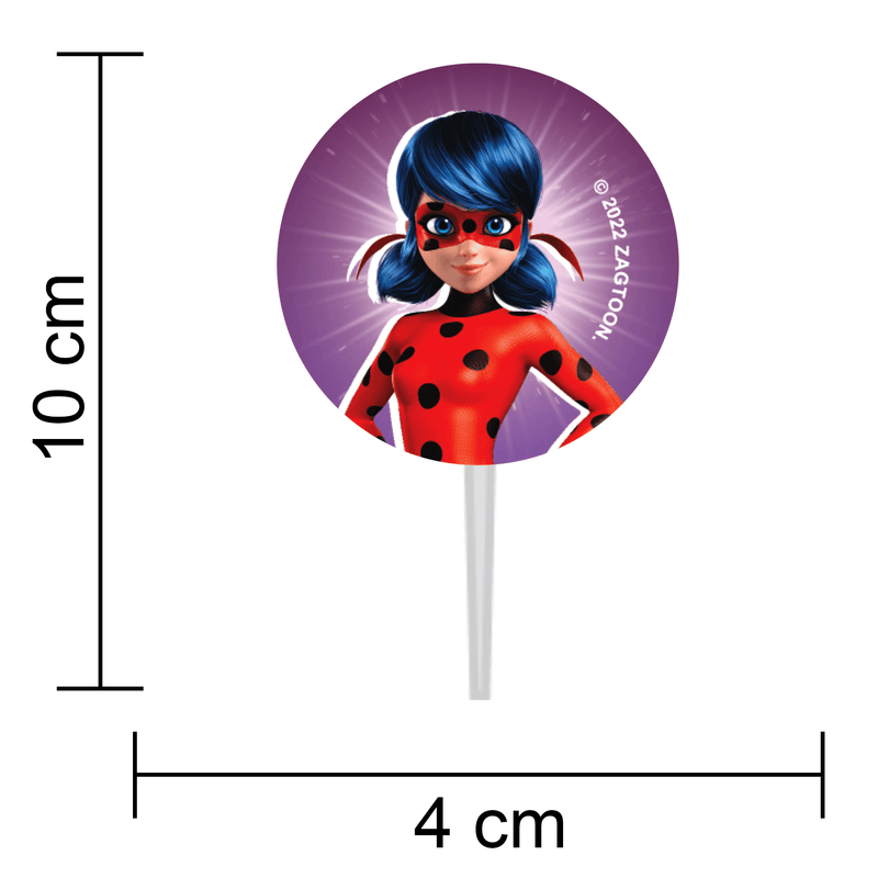 Palitos Decorativo Impresso Ladybug - 12 Un