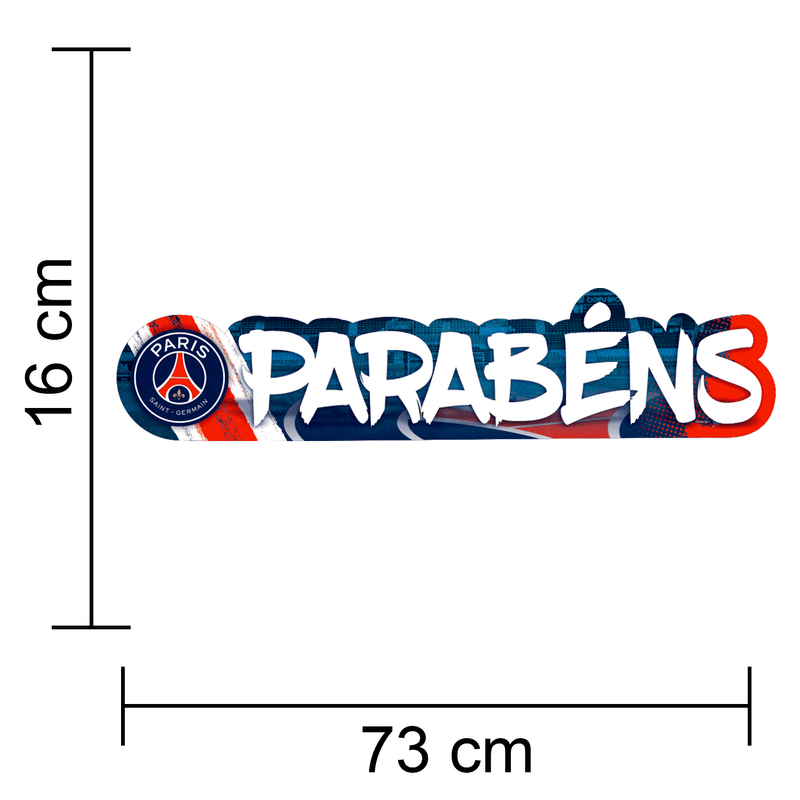 Enfeite Impresso Parabéns Paris Saint-Germain